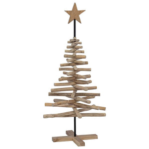 Albero di Natale Marrone 120 cm Legno massello di teak 42017949