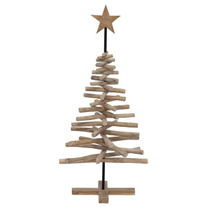 Albero di Natale Marrone 120 cm Legno massello di teak 42017949