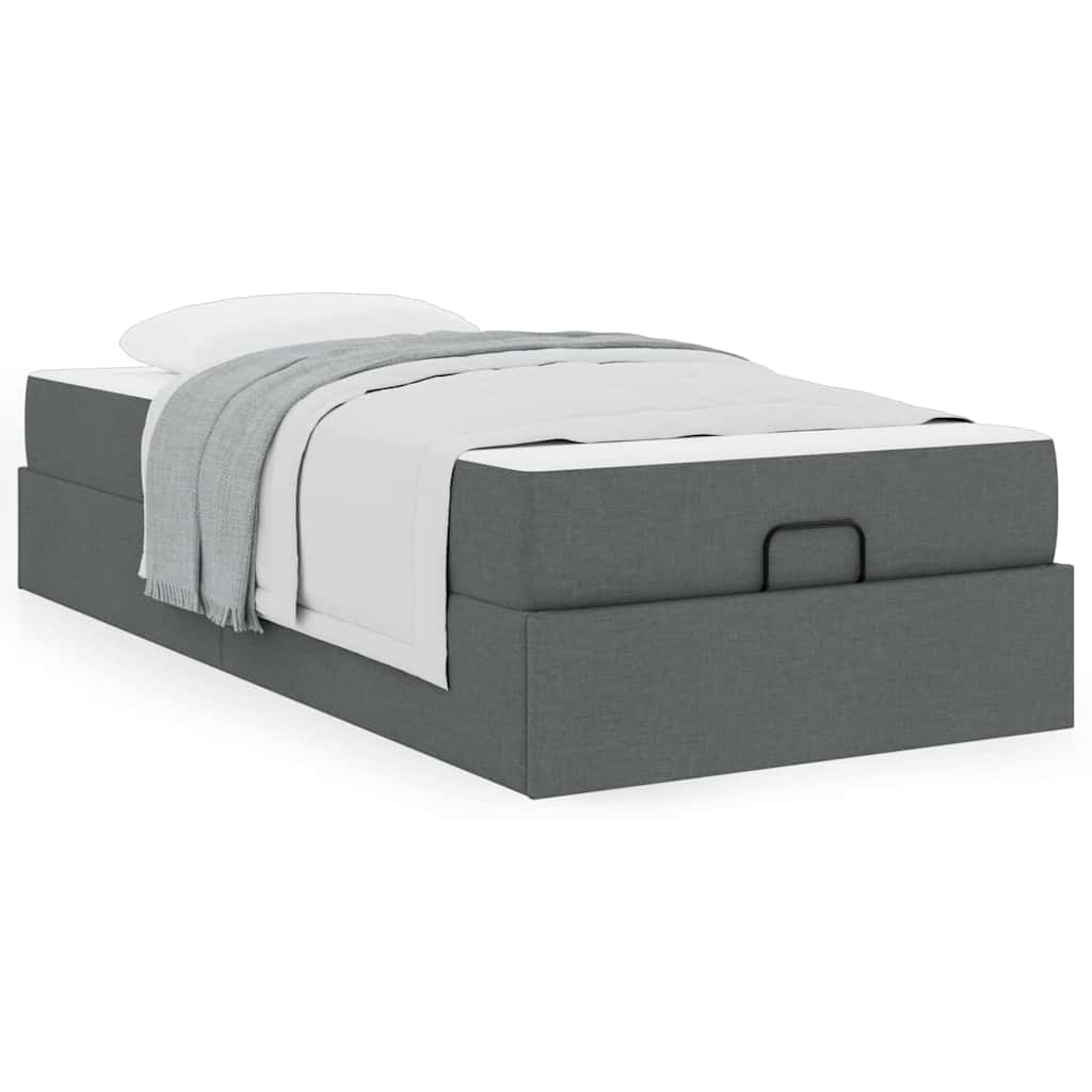 vidaXL Struttura del letto Grigio scuro 90 x 200 cm Tessuto