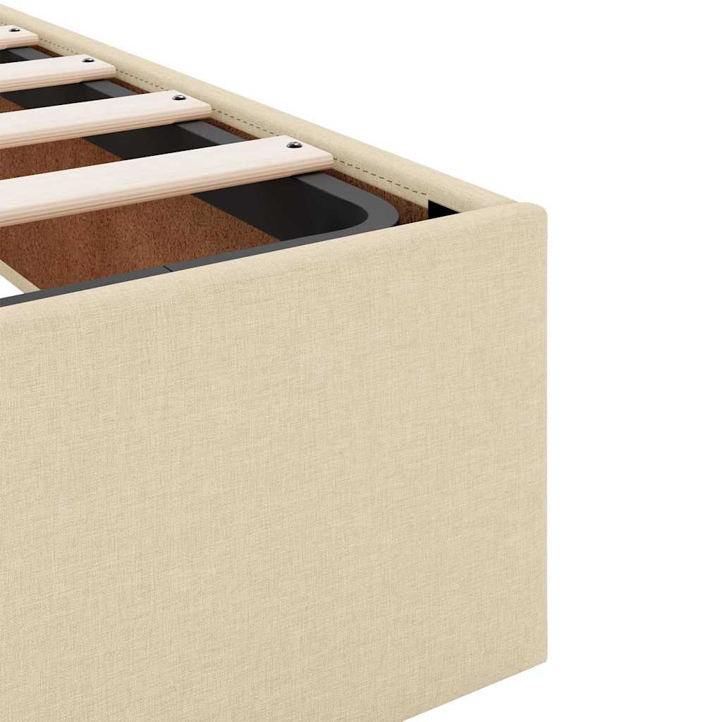 vidaXL Struttura del letto con materasso Crema 100 x 200 cm Tessuto