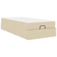 vidaXL Struttura del letto con materasso Crema 100 x 200 cm Tessuto