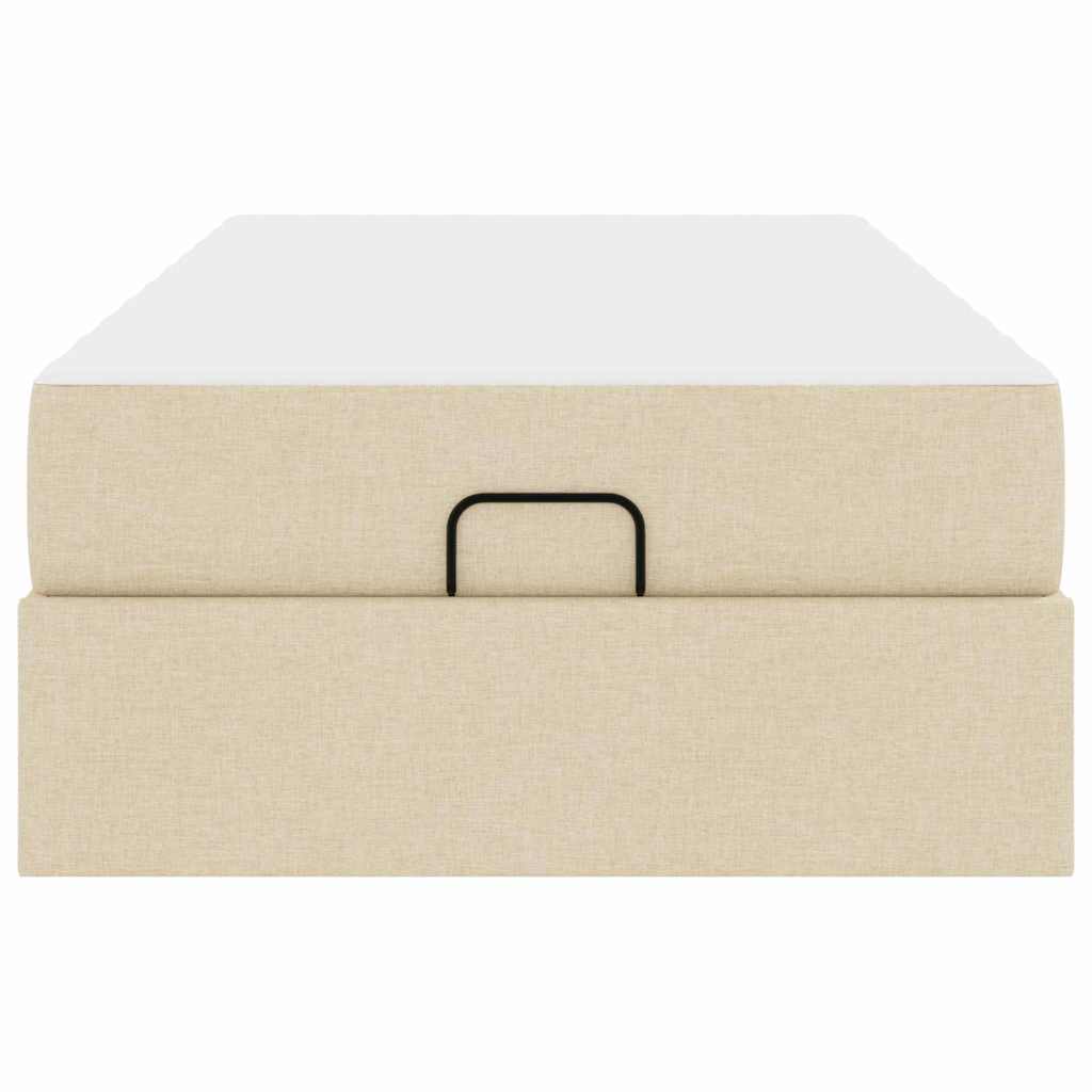 vidaXL Struttura del letto con materasso Crema 100 x 200 cm Tessuto