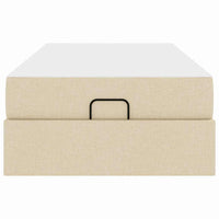 vidaXL Struttura del letto con materasso Crema 100 x 200 cm Tessuto