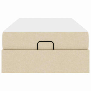 vidaXL Struttura del letto con materasso Crema 100 x 200 cm Tessuto