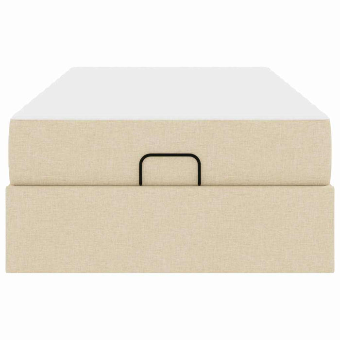 vidaXL Struttura del letto con materasso Crema 100 x 200 cm Tessuto
