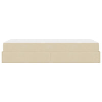 vidaXL Struttura del letto con materasso Crema 100 x 200 cm Tessuto