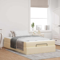 Struttura letto con materasso con materasso 2 pcs Crema Tessuto 3399478
