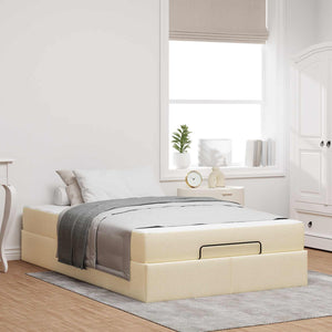 Struttura letto con materasso con materasso 2 pcs Crema Tessuto 3399478
