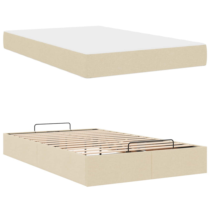 Struttura letto con materasso con materasso 2 pcs Crema Tessuto 3399478