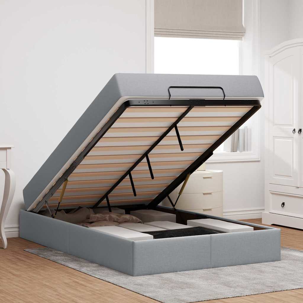 vidaXL Struttura del letto Grigio chiaro 120 x 200 cm Tessuto