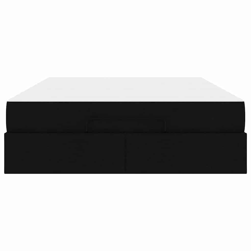 vidaXL Struttura del letto con materasso Nero 140 x 190 cm Tessuto