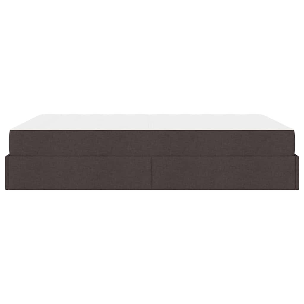 vidaXL Struttura del letto Marrone scuro 140 x 200 cm Tessuto