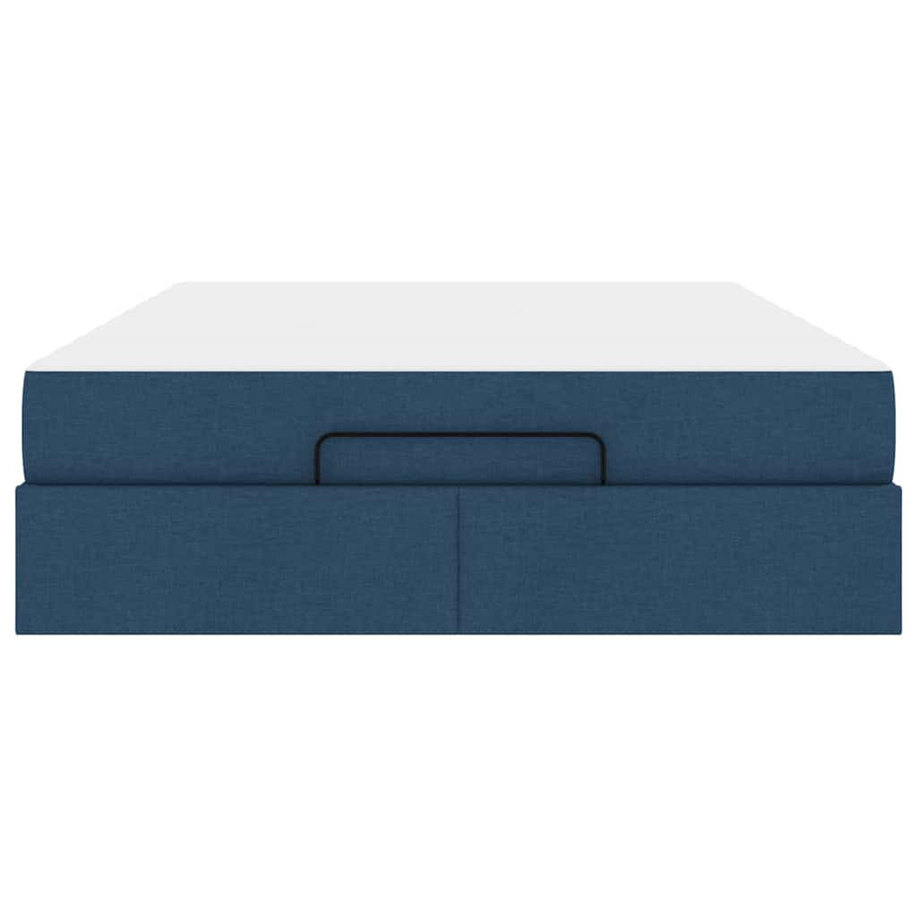 vidaXL Struttura del letto con archiviazione Blu 140 x 200 cm Tessuto