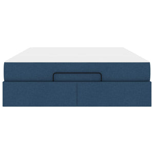 Struttura letto con materasso con materasso 2 pcs Blu Tessuto 3399500