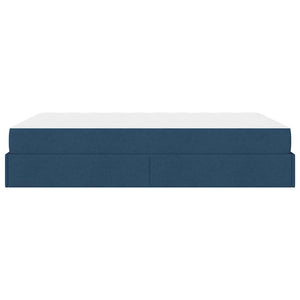 vidaXL Struttura del letto con archiviazione Blu 140 x 200 cm Tessuto