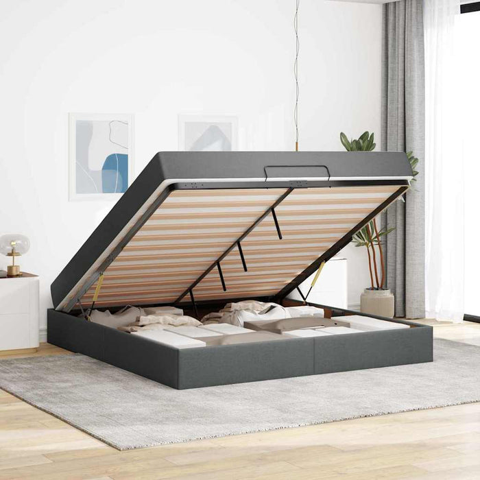 vidaXL Struttura del letto Grigio scuro 180 x 200 cm Tessuto