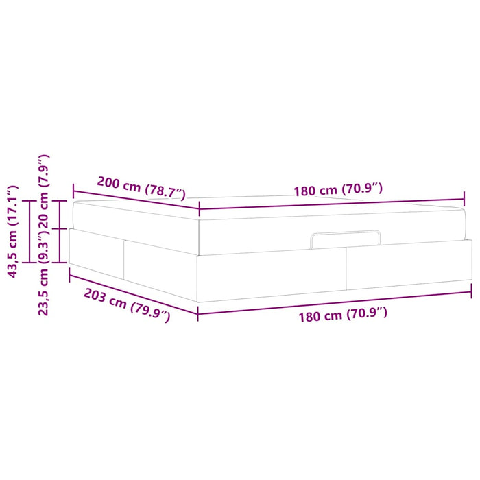 vidaXL Struttura del letto Marrone scuro 180 x 200 cm Tessuto