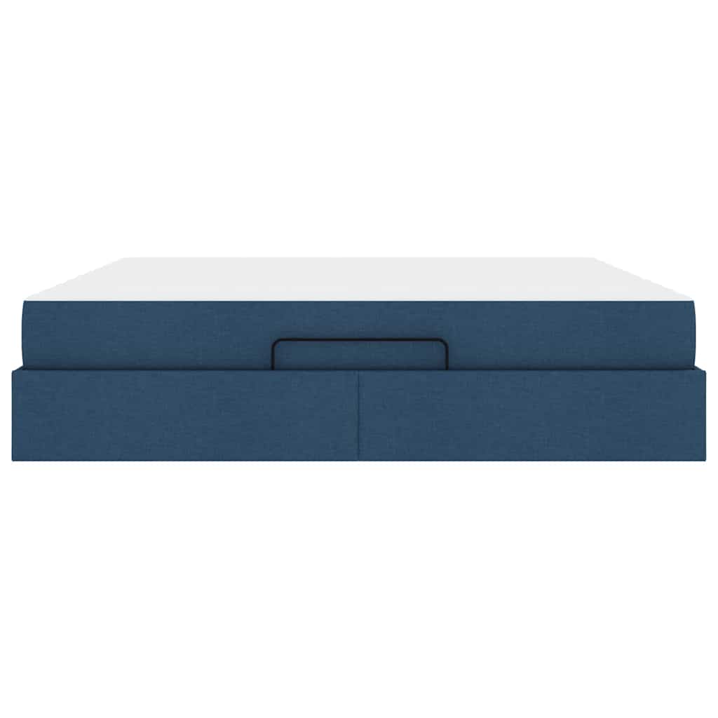 vidaXL Struttura del letto con archiviazione Blu 180 x 200 cm Tessuto