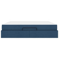 vidaXL Struttura del letto con archiviazione Blu 180 x 200 cm Tessuto