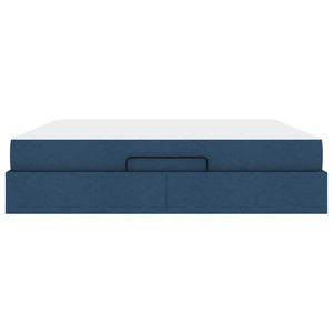vidaXL Struttura del letto con archiviazione Blu 180 x 200 cm Tessuto
