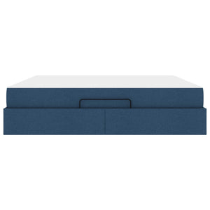 Struttura letto con materasso con materasso 2 pcs Blu Tessuto 3399514