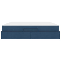 Struttura letto con materasso con materasso 2 pcs Blu Tessuto 3399514