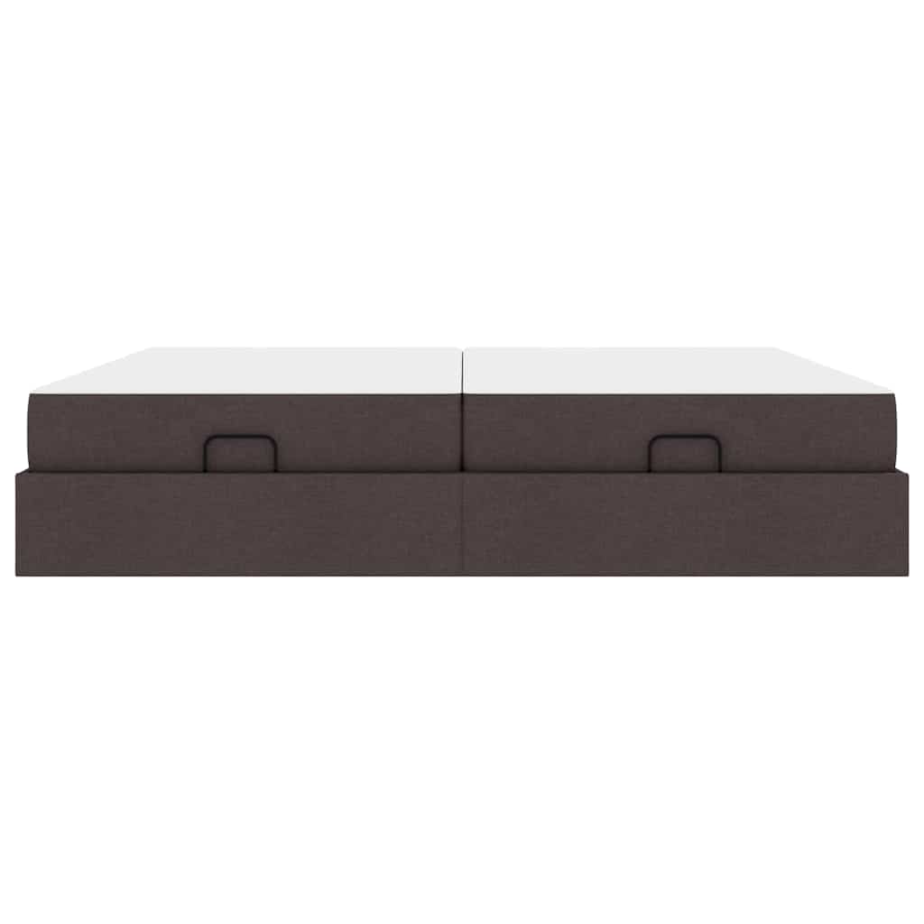 vidaXL Struttura del letto Marrone scuro 200 x 200 cm Tessuto