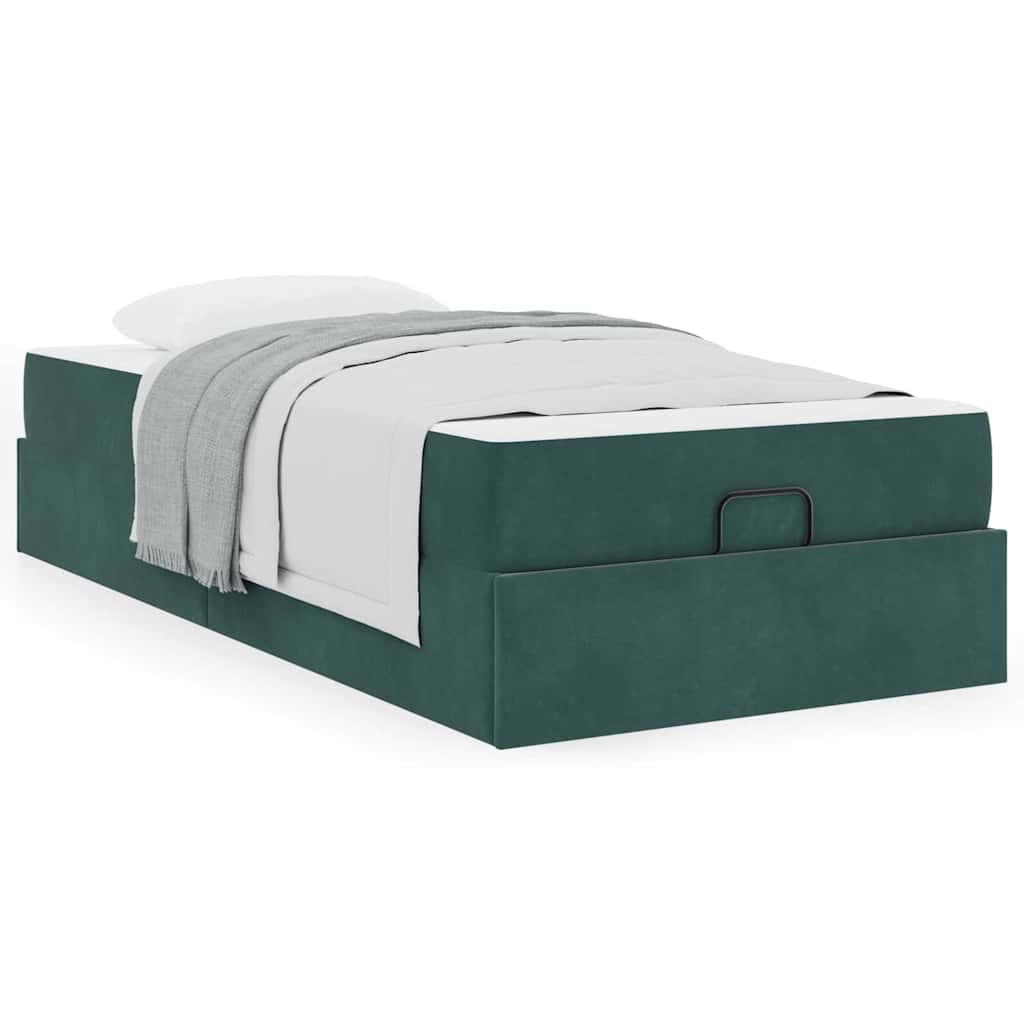 vidaXL Struttura del letto Verde scuro 90 x 200 cm Velluto