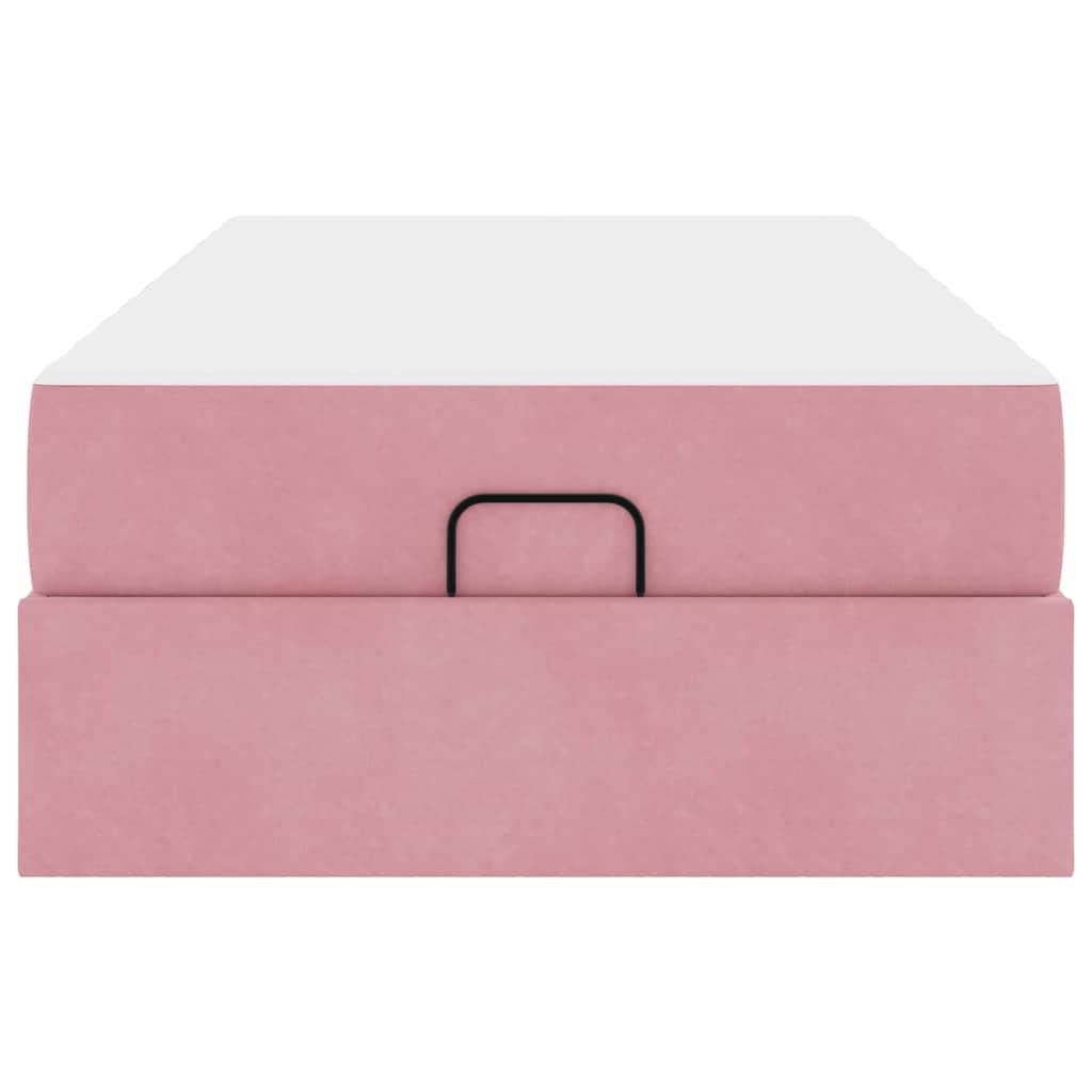 vidaXL Struttura del letto con materasso Rosa 90 x 200 cm Velluto