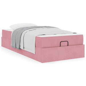 vidaXL Struttura del letto con materasso Rosa 90 x 200 cm Velluto