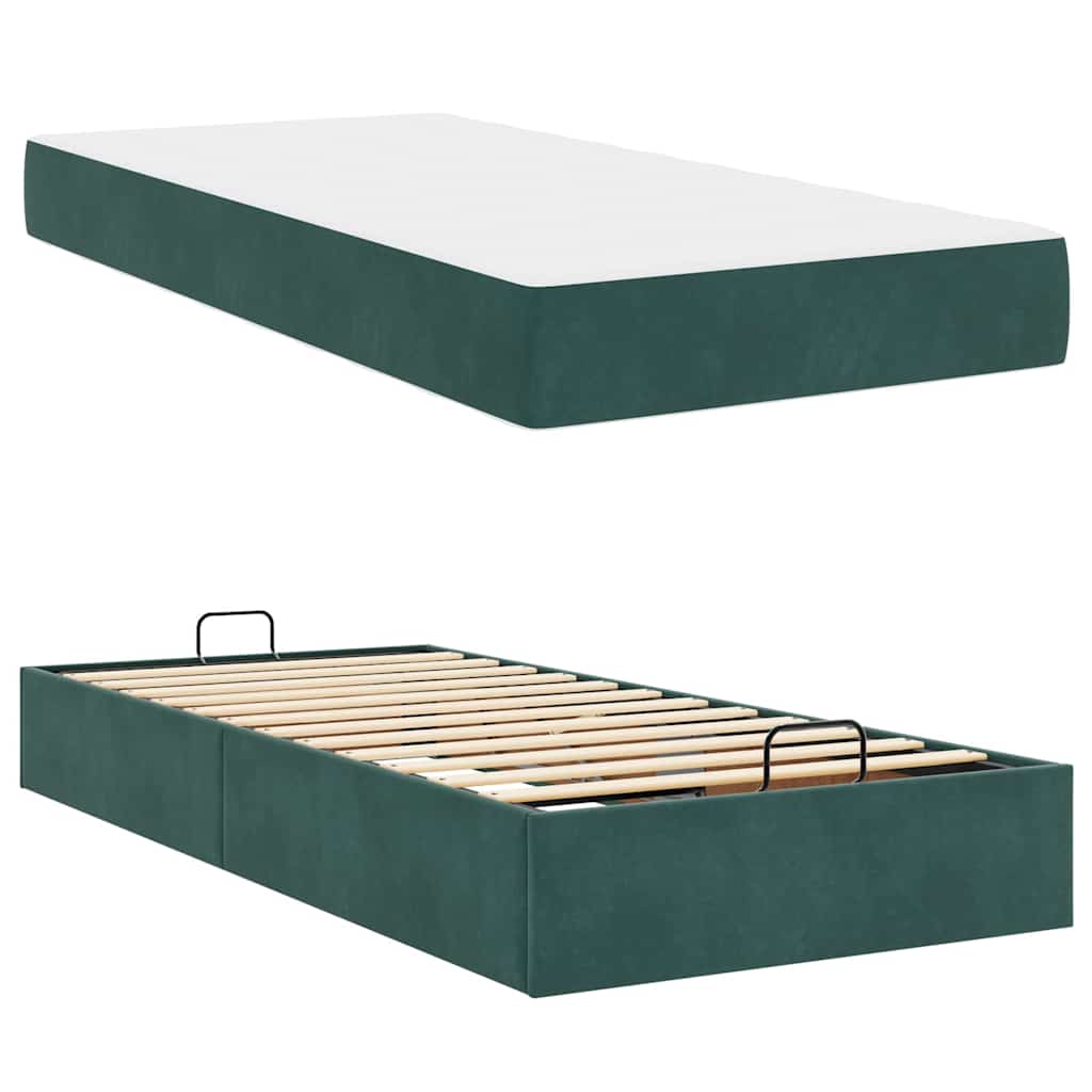 Struttura letto con materasso con materasso 2 pcs Verde Velluto 3399543