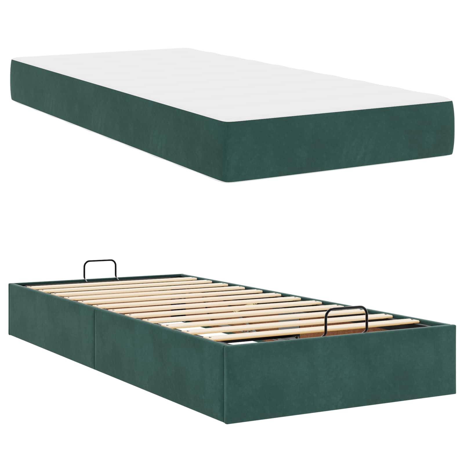 Struttura letto con materasso con materasso 2 pcs Verde Velluto 3399543