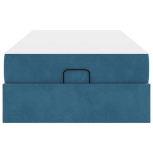 vidaXL Struttura del letto con materasso Blu 100 x 200 cm Velluto