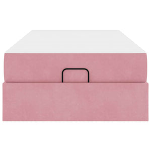 vidaXL Struttura del letto con materasso Rosa 100 x 200 cm Velluto