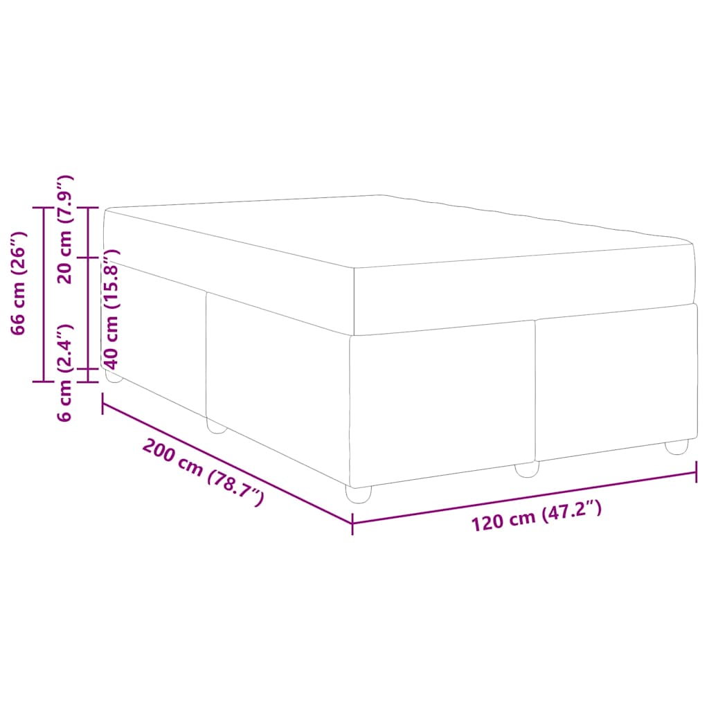 vidaXL Struttura del letto con materasso Nero 120 x 200 cm Velluto