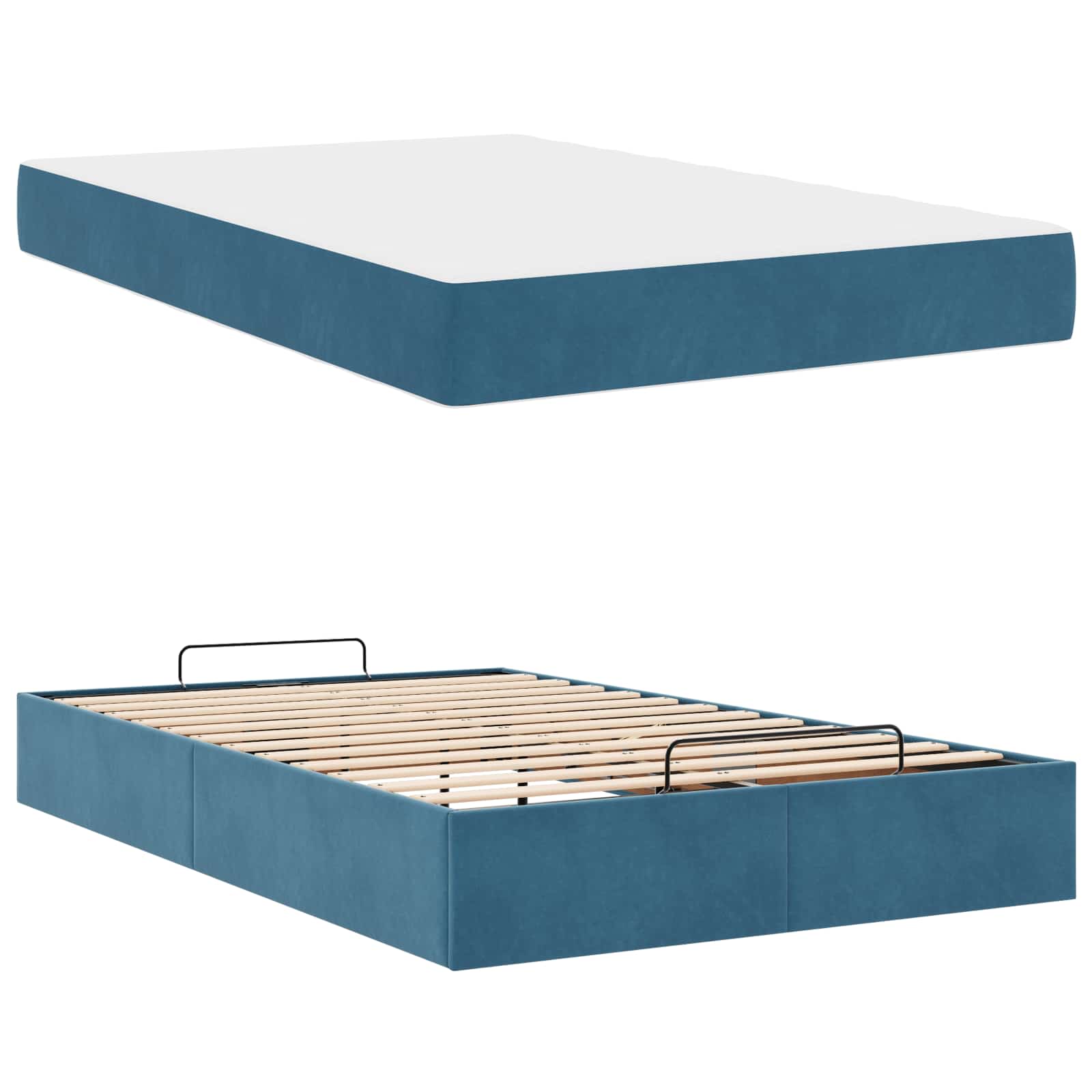 Struttura letto con materasso con materasso 2 pcs Blu Velluto 3399556
