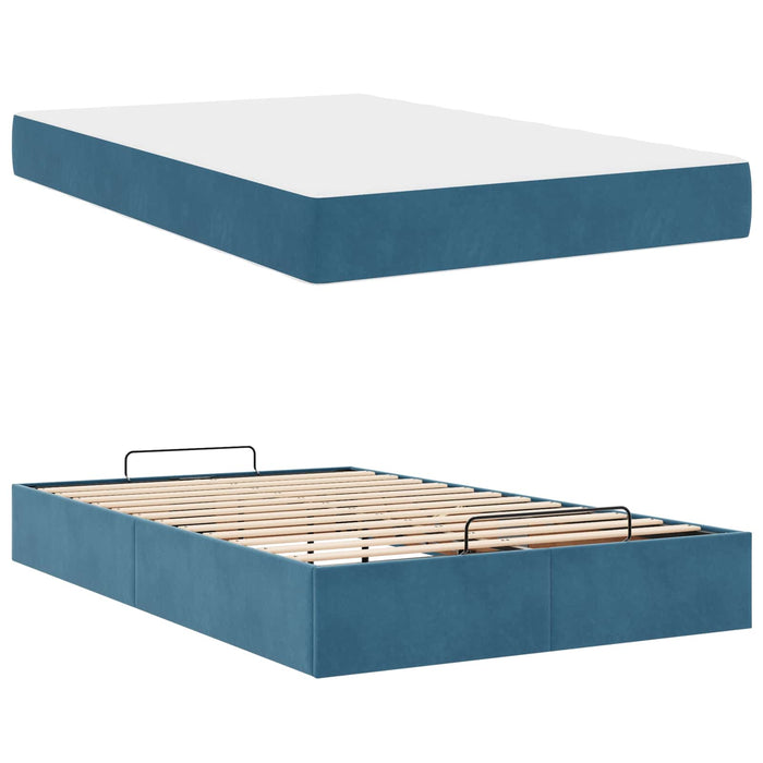 Struttura letto con materasso con materasso 2 pcs Blu Velluto 3399556
