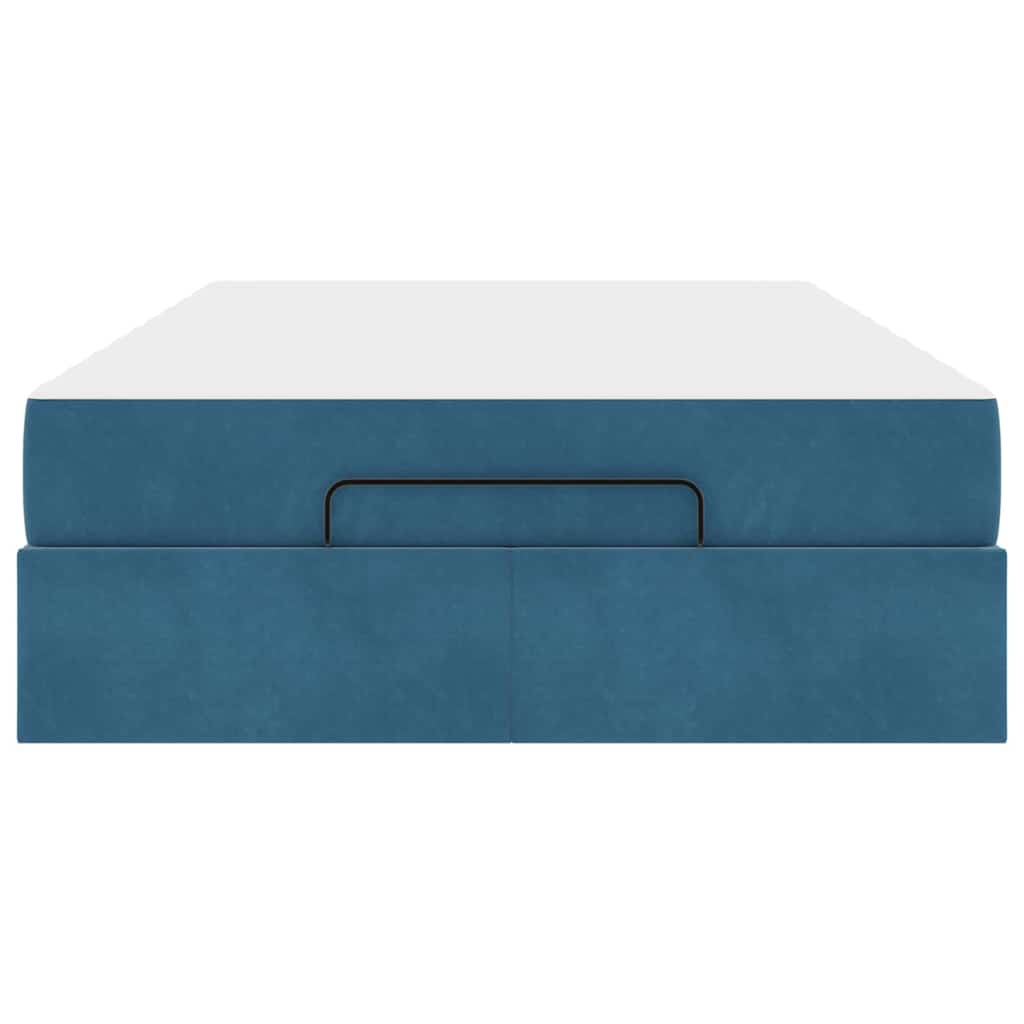 vidaXL Struttura del letto con materasso Blu 120 x 200 cm Velluto