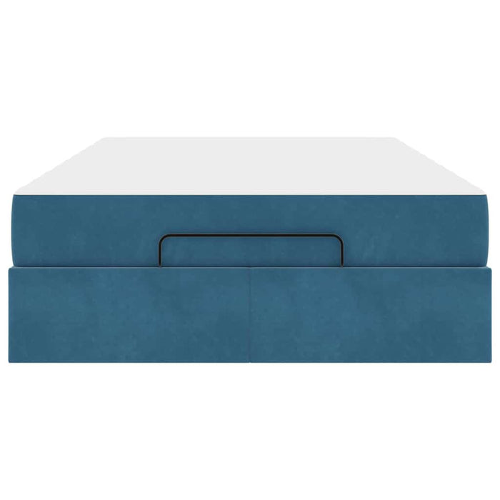 vidaXL Struttura del letto con materasso Blu 120 x 200 cm Velluto