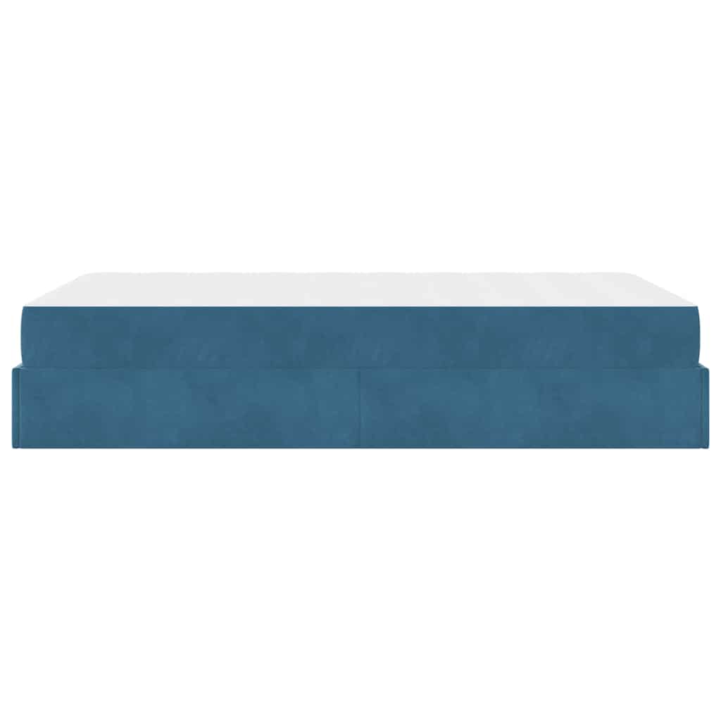 vidaXL Struttura del letto con materasso Blu 120 x 200 cm Velluto