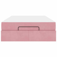 vidaXL Struttura del letto con materasso Rosa 140 x 190 cm Velluto