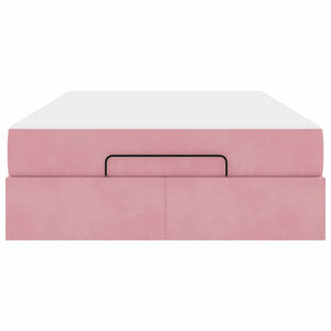 vidaXL Struttura del letto con materasso Rosa 140 x 190 cm Velluto