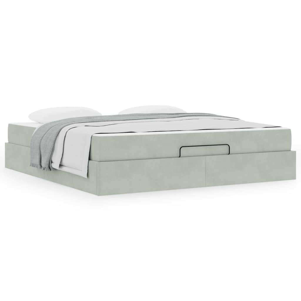 vidaXL Struttura del letto Grigio chiaro 180 x 200 cm Velluto
