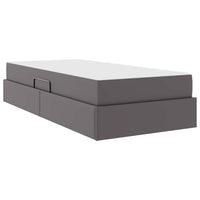 Letto con contenitore e materasso 2 pcs Grigio Pelle 3399590