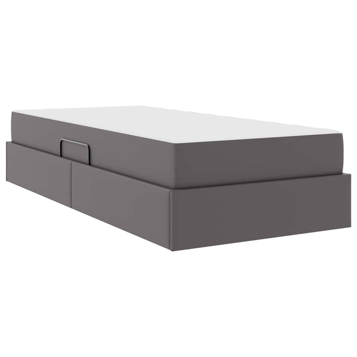 Letto con contenitore e materasso 2 pcs Grigio Pelle 3399590
