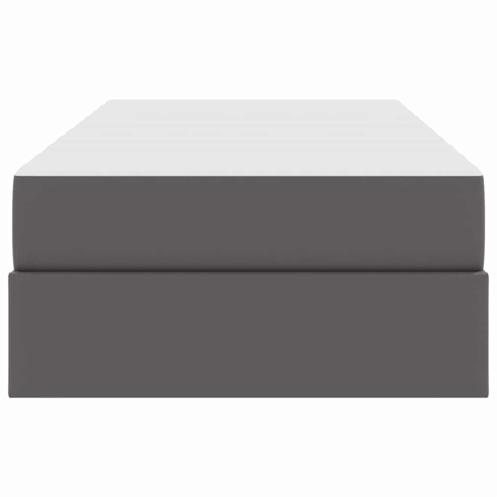 Letto con contenitore e materasso 2 pcs Grigio Pelle 3399590