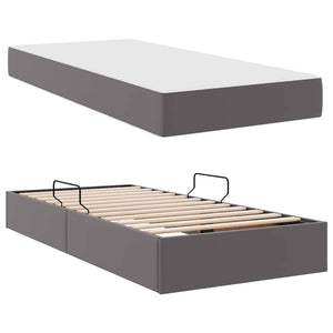 Letto con contenitore e materasso 2 pcs Grigio Pelle 3399590