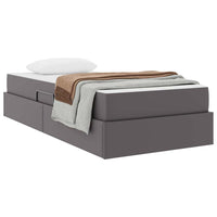 Letto con contenitore e materasso 2 pcs Grigio Pelle 3399590