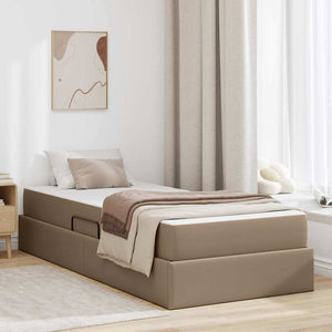 Letto con contenitore e materasso 2 pcs Cappuccino Pelle 3399591