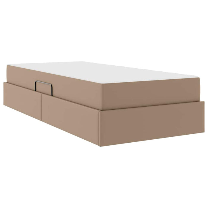 Letto con contenitore e materasso 2 pcs Cappuccino Pelle 3399591